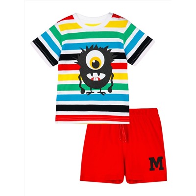 Комплект детский трикотажный для мальчиков: фуфайка (футболка), шорты
