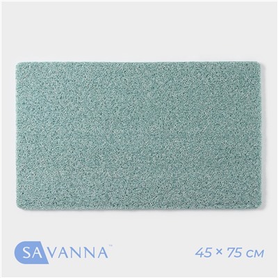 Коврик в ванну savanna, 45×75 см, пвх, цвет бирюзовый SAVANNA