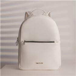 Рюкзак на молнии, textura, наружный карман, цвет белый TEXTURA