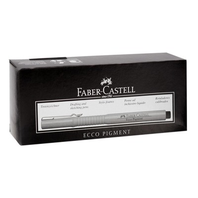 Ручка капиллярная для черчения и рисования Faber-Castell линер Ecco Pigment 0.4 мм, пигментная, чёрная, 166499 (за 10 шт.)