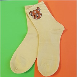Длинные носки XINMEILIN, хлопок 80%, размер 36-39, жёлтые, арт.37.0733