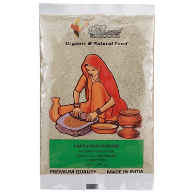 Кардамон зелёный молотый Cardamom Powder Bharat Bazaar 50 гр.