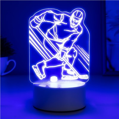 Светильник "Хоккеист" LED RGB от сети 9,5х10,5х17 см