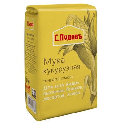 Мука кукурузная тонкого помола С.Пудовъ 450 гр.