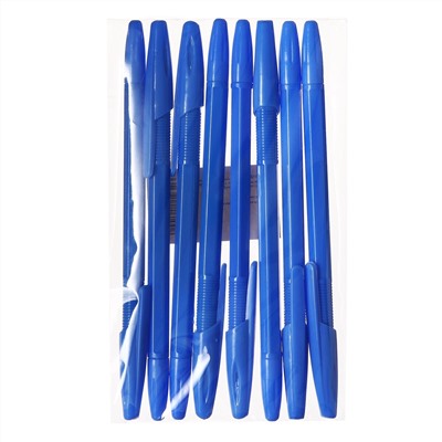 Набор ручек шариковых 8 штук lancer office style 820, узел 1.0 мм, синие чернила на масляной основе, корпус голубой LANCER