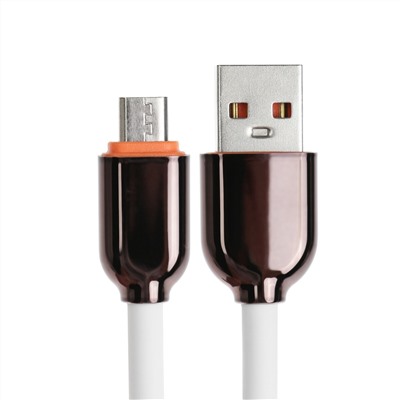 Кабель microusb - usb, 2.4 a, оплетка pvc, 1 метр, белый No brand