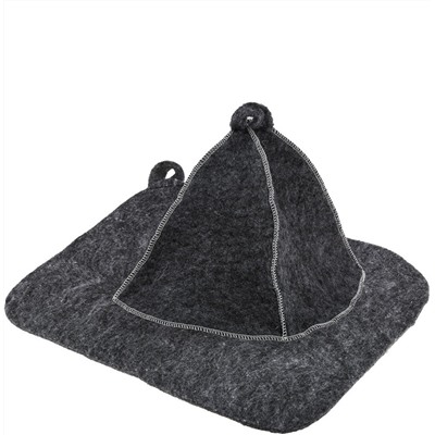 Набор для бани 2пр (шапка, коврик) Classic gray ТМ Бацькина баня 13208 1/15