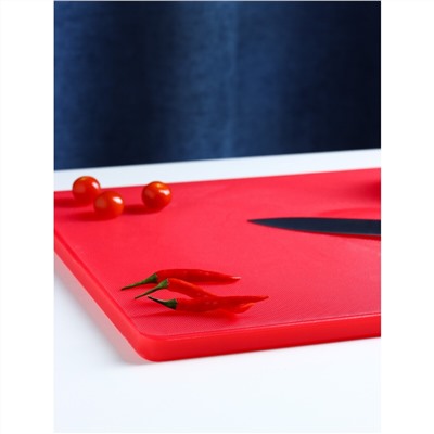 Доска профессиональная разделочная доляна, 50×35×1,8 см, цвет красный Доляна