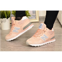 Sport + NB RB35-5 Кр­оссовки персик замша, подклад комби мех (нат+иск)