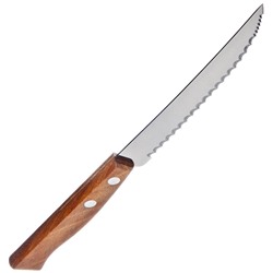 Нож кухонный  5" Tramontina 12см дерев.ручка, зубчатый 22271/005, 22271/205 (871-252, 871-573)