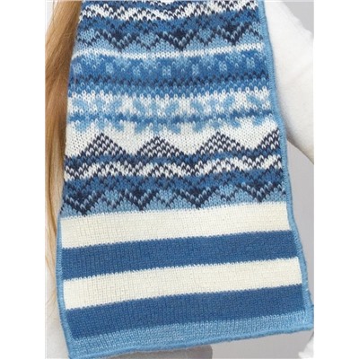 Комплект зимний женский шапка+шарф Альбина (Цвет светло-синий), размер 56-58, шерсть 50%, мохер 30%