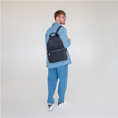 Рюкзак городской, textura из искусственной кожи на молнии, наружный карман, цвет синий TEXTURA
