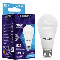 Лампа светодиодная Е27 30W холодный свет 6500К A70 TOKOV electric (1660381)