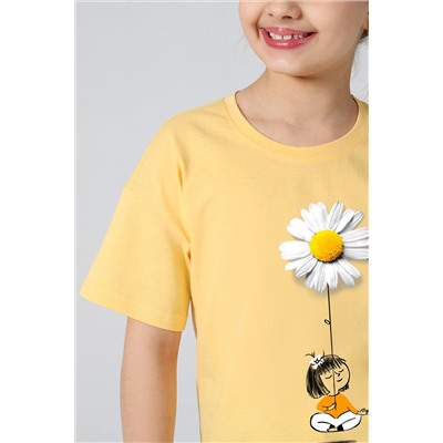 Детская пижама для девочки Ромашка-2 / Желтая