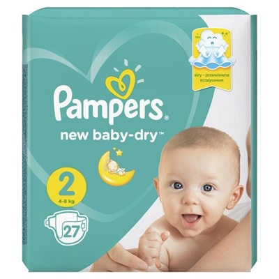 Подгузники Pampers New Baby-Dry, размер 2, 27 шт.
