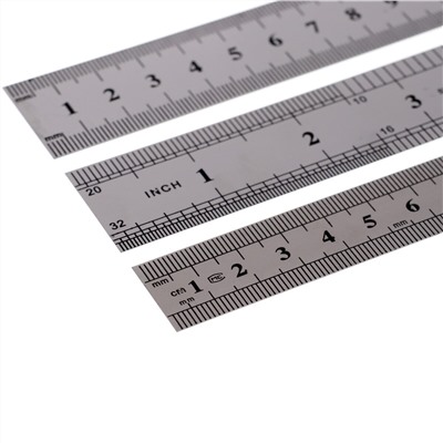 Набор линеек металлических 3 штуки: 15 см, 20 см, 30 см. Calligrata