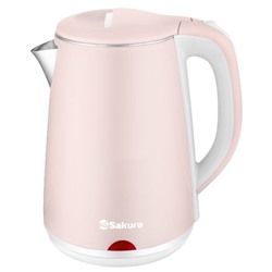 Чайник эл. нерж 2,2л 1800Вт двухслойный  корпус (эффект термоса) розовый SAKURA SA-2150WP