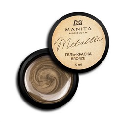 Manita Professional Гель-краска для ногтей с липким слоем / Metallic Bronze, 5 мл