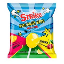 «Strike», карамель на палочке «Кислый kiss», 113 г