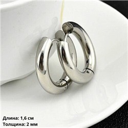 Серьги кольца сталь, для обычного ношения и для подвесок, цвет серебристый, 905075, арт.706.675