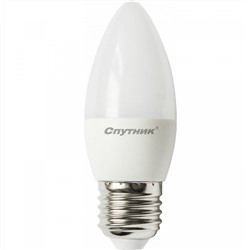Лампа светодиодная свеча Е27 10W нейтральный белый свет 4000K C37 Спутник