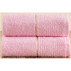 Комплект махровых полотенец 50х80 (2 шт.) ТМ FLOOX бордюр &quot;Злата&quot;, розовый
