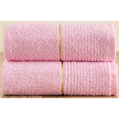 Комплект махровых полотенец 50х80 (2 шт.) ТМ FLOOX бордюр &quot;Злата&quot;, розовый