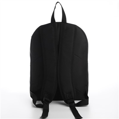 Рюкзак школьный текстильный с печатью на верхней части lucky, 38х29х11 см, цвет черный NAZAMOK