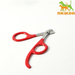 Ножницы-когтерез с удлиненным упором для пальцев, отверстие 7 мм, красные Пижон