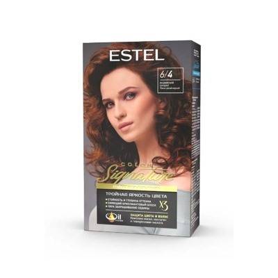 ESTEL COLOR Signature Крем-гель краска для волос тон 6/4 Индийский сандал