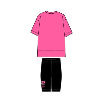 Комплект трикотажный для девочек: брюки (легинсы укороченные), фуфайка (футболка)