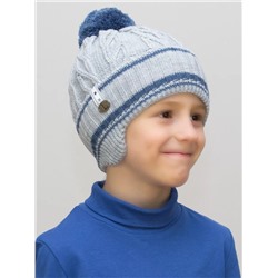 Шапка зимняя для мальчика Спортик (Цвет светло-серый), размер 52-54