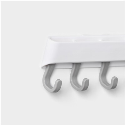 Держатель для ванных и кухонных принадлежностей, 29,5×3×5,5 см, цвет серо-белый No brand