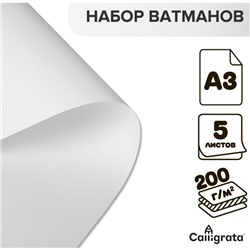 Набор ватманов чертёжных А3, 200 г/м², 5 листов