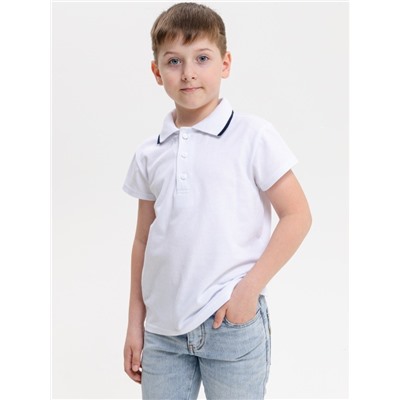 Детская футболка "Поло Контур" короткий рукав / Белый