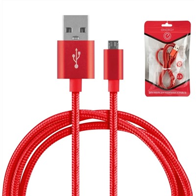 Кабель для зарядки Micro USB Energy ET-26 красный (104105)