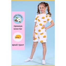 Платье-пижама для девочки Гамбургеры арт. ПД-020-039