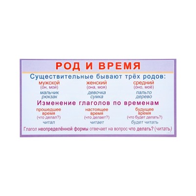 Набор карточек-закладок "Для начальной школы" 3-4 класс, 10 карточек, 20x10 см