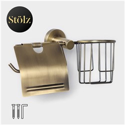 Держатель для туалетной бумаги с подставкой под освежитель воздуха штольц stölz bacic, серия bronze, цвет бронзовый Stölz