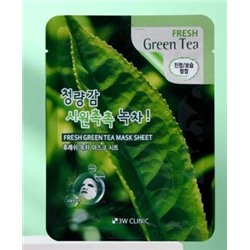 БВ 3W Clinic маска для лица тканевая Green tea 23мл 370013