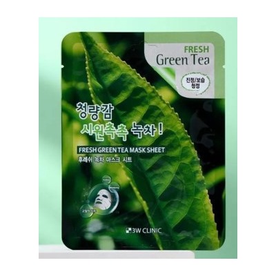 БВ 3W Clinic маска для лица тканевая Green tea 23мл 370013