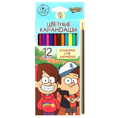 Цветные карандаши, 12 цветов, трехгранные, гравити фолз Disney