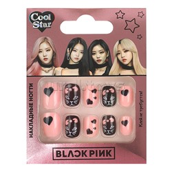 Косметика для девочек. Накладные ногти, black pink Cool Star