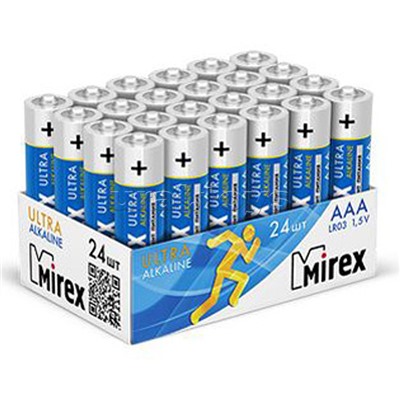 Батарея щелочная Mirex LR03 / AAA 1,5V, 24 шт., шоубокс