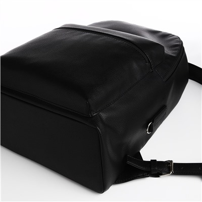 Рюкзак городской, textura из искусственной кожи на молнии, наружный карман, цвет черный TEXTURA