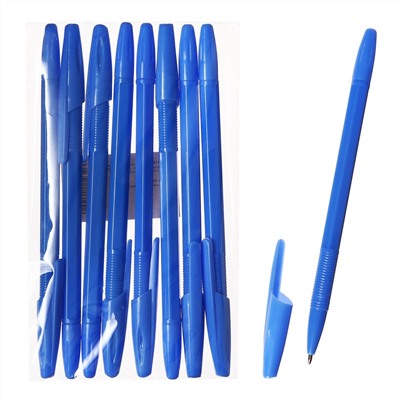 Набор ручек шариковых 8 штук lancer office style 820, узел 1.0 мм, синие чернила на масляной основе, корпус голубой LANCER