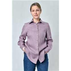 Блузка женская из льна #056, цвет сиреневый
