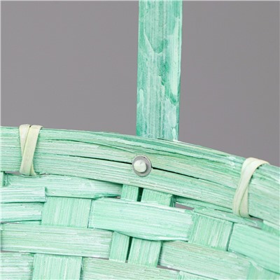 Корзина плетеная, 26х12/30 см, зеленый, бамбук No brand