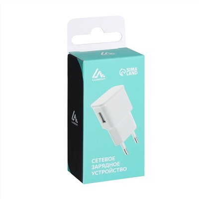 Сетевое зарядное устройство luazon ln-100ac, 1 usb, 1 a, белое Luazon Home