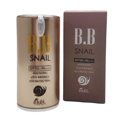 Ekel ВВ крем с экстрактом улитки для лица / BB Snail Cream SPF 23 Whitening Anti-Wrinkle Sun Protector 50+/PA (Pump), 50 мл